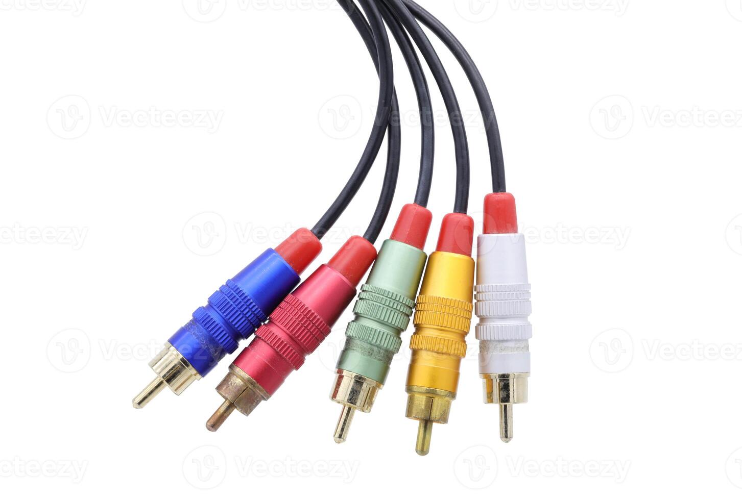 multicolor AV cable conector aislado en blanco antecedentes. foto