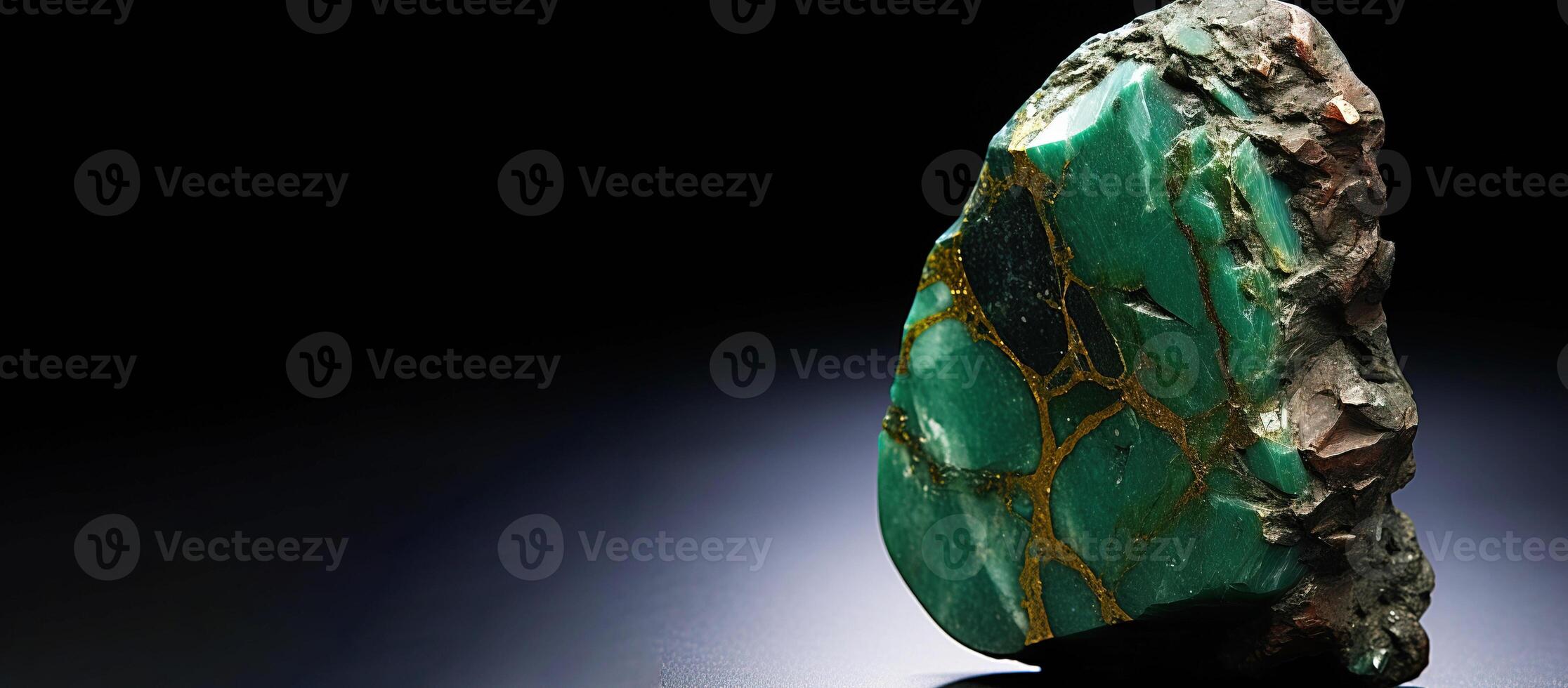 AI generated Xanthiosite is a rare precious natural stone on a black background. AI generated. Header banner mockup with space. photo