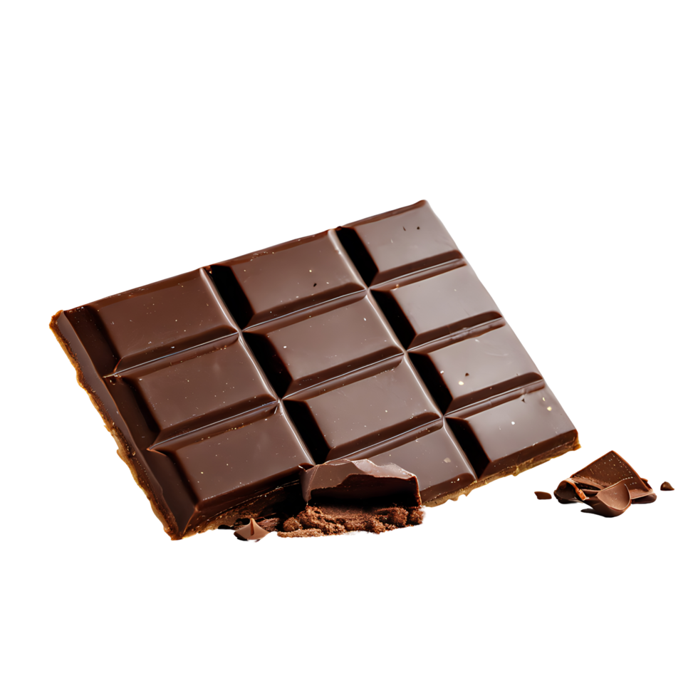 AI generated Chocolate Bars isolated on a transparent background PNG photo