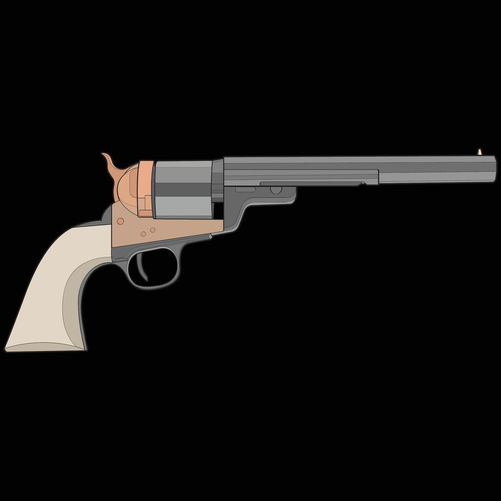 Vector of Revolver art, Shooting gun, Weapon illustration, Vector Revolver, Gun illustration, Modern firearm, Military concept, Pistol vector.