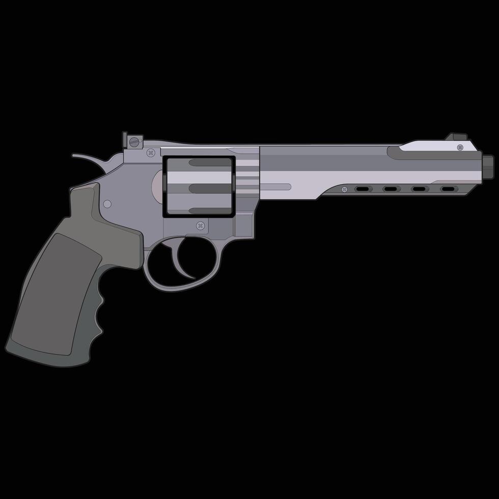 Vector of Revolver art, Shooting gun, Weapon illustration, Vector Revolver, Gun illustration, Modern firearm, Military concept, Pistol vector.