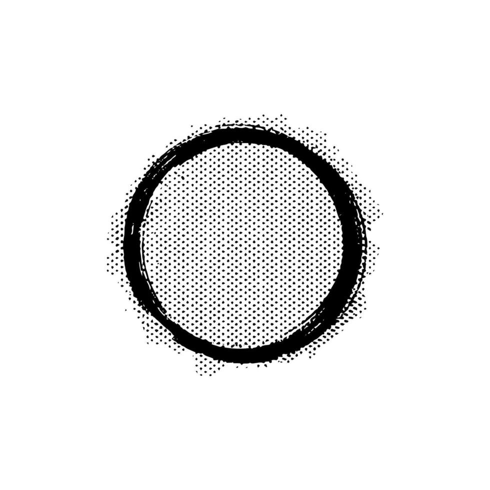 circulo grunge sellos con trama de semitonos aislado blanco antecedentes vector