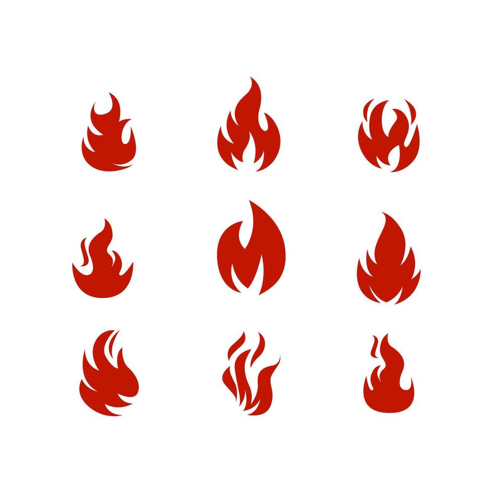 conjunto fuego llamas vector íconos modelo