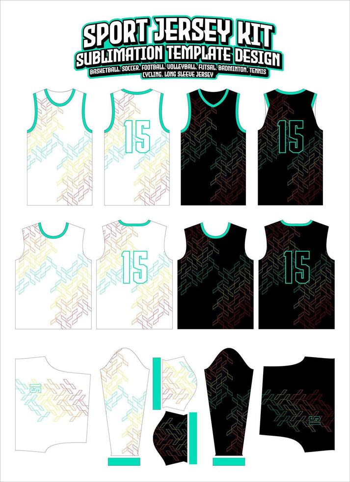 colorful futuristic outline Jersey Apparel Sports Wear print pattern vector