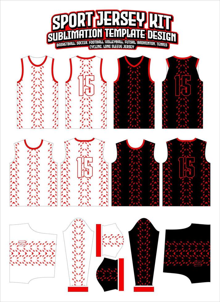 rojo futurista cheurón jersey vestir Deportes vestir impresión modelo vector