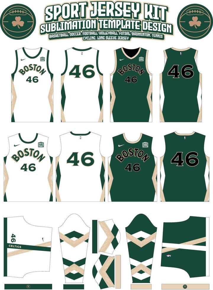 boston celtics basketball jersey city edition 2023-2024 vector