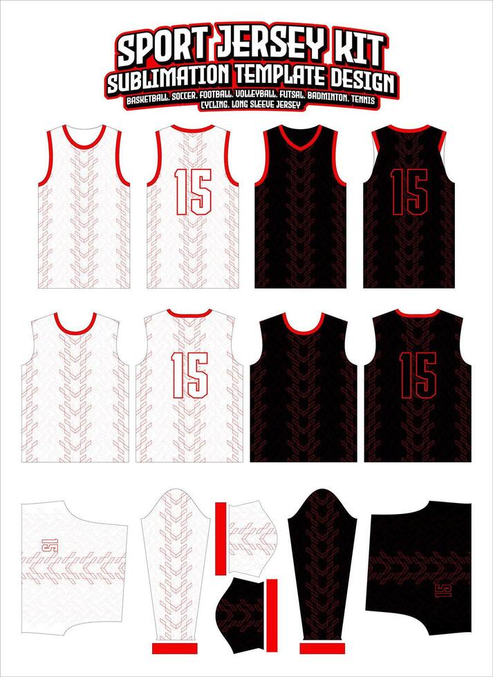 red futuristic outline Jersey Apparel Sports Wear print pattern vector