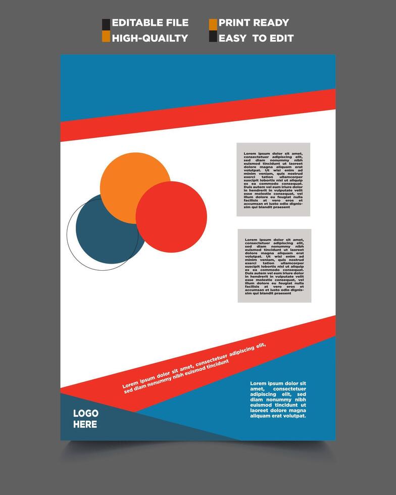 Abstract colorful and white color background - A4 size book cover template for annual report, magazine, booklet, proposal, portfolio, brochure, poster vector