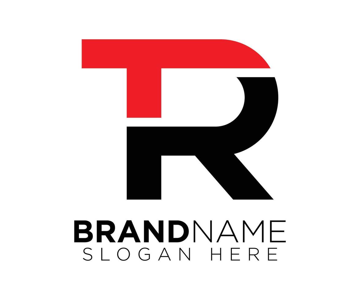 T R logo design vector template