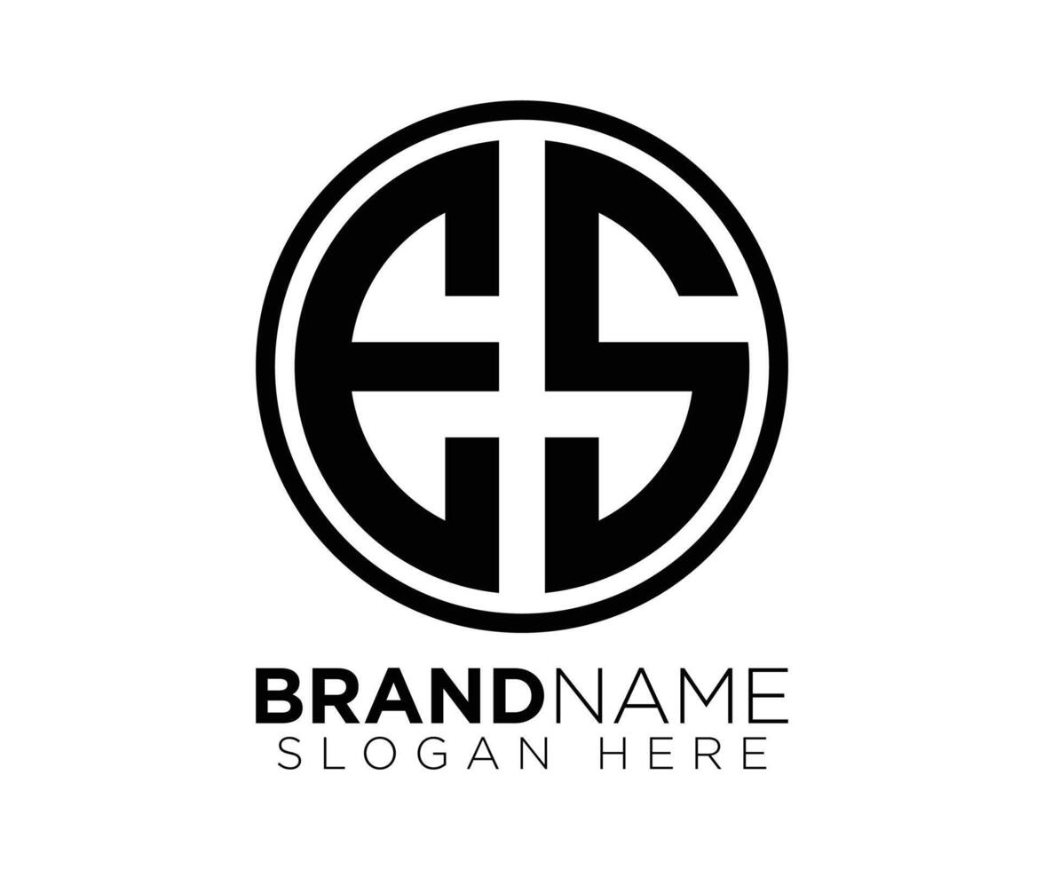 Round E S logo design vector template