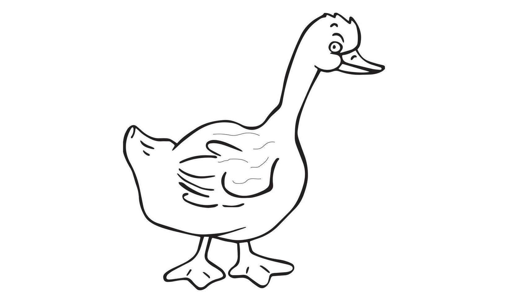 Duck coloring book page for kids vector