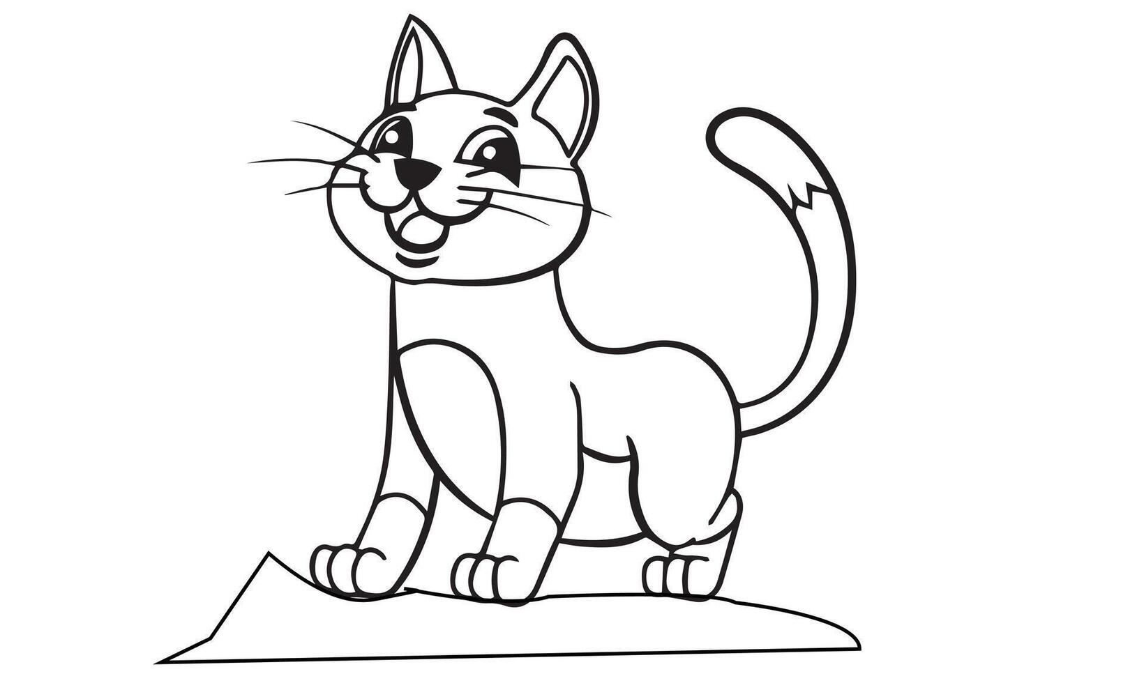 Cat coloring book page for kids vector
