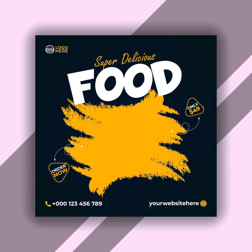 Food Social Media Post Design Template vector