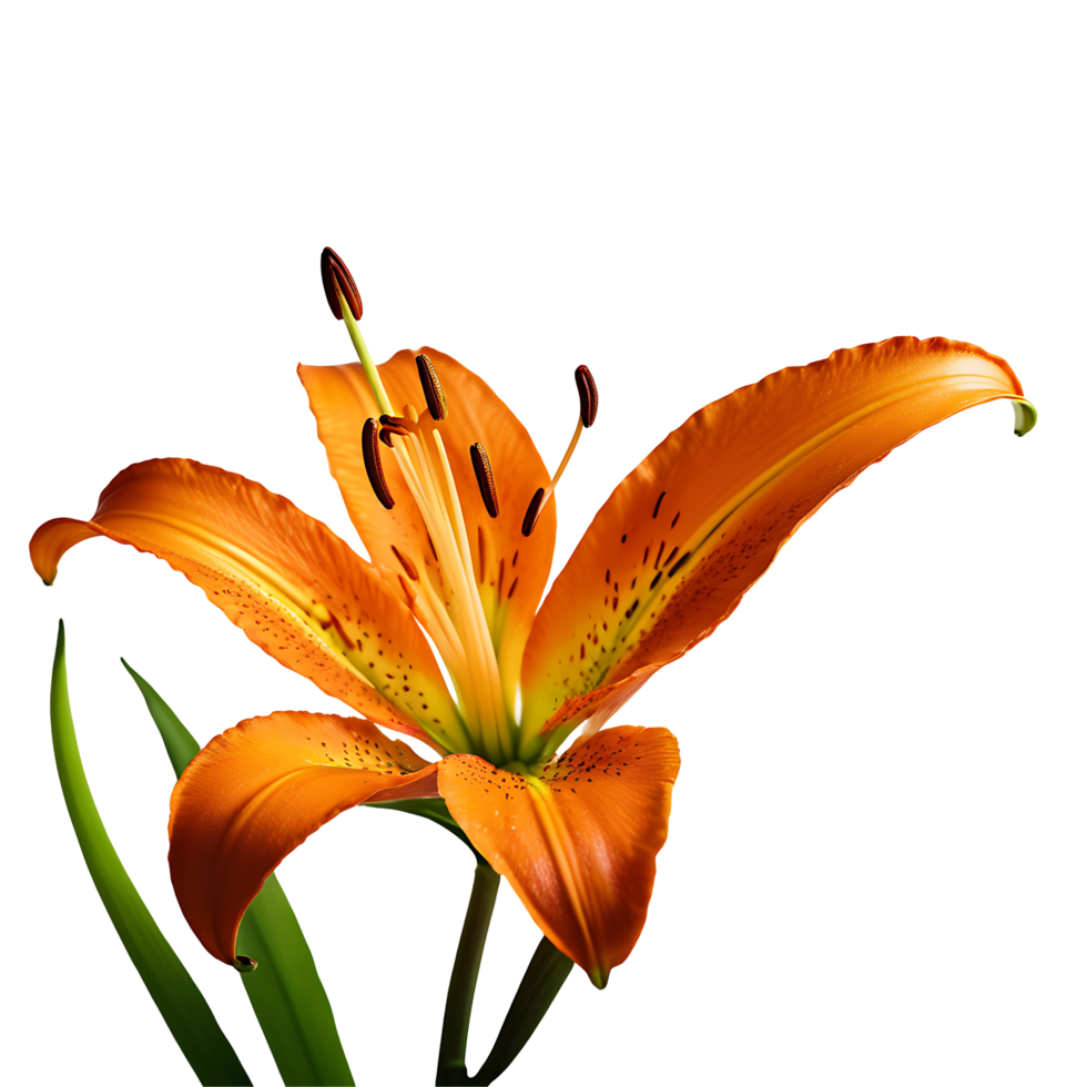 AI generated Lily image isolated on a transparent background PNG photo