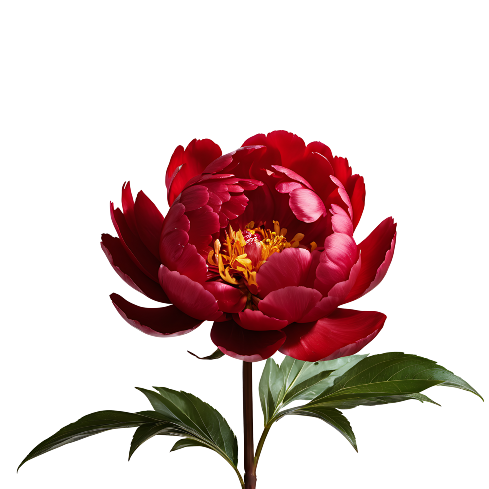 AI generated Peony image isolated on a transparent background PNG photo