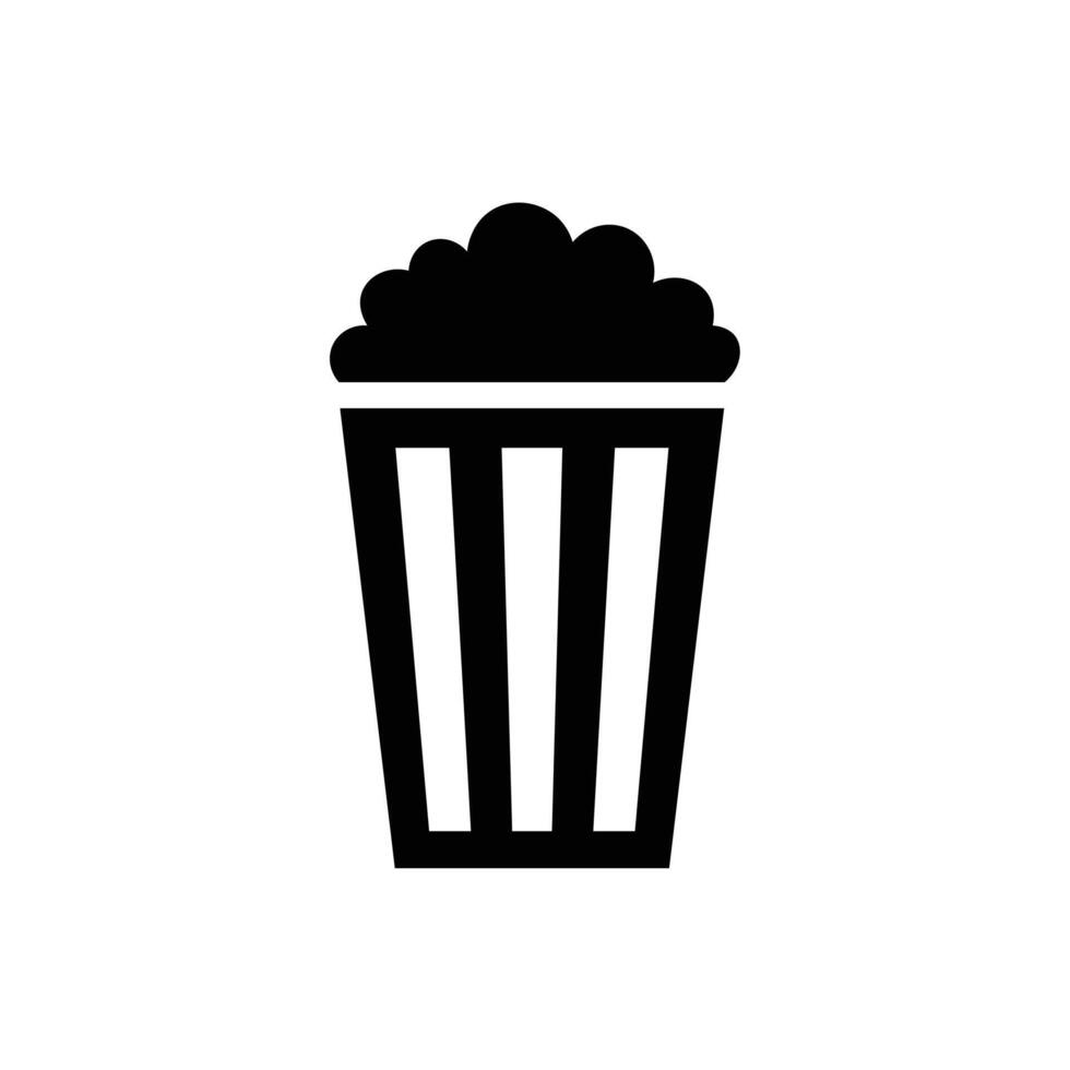 Popcorn vector simple flat icon isolated on white background. Element for movie, cinema concept. Icon for web design.