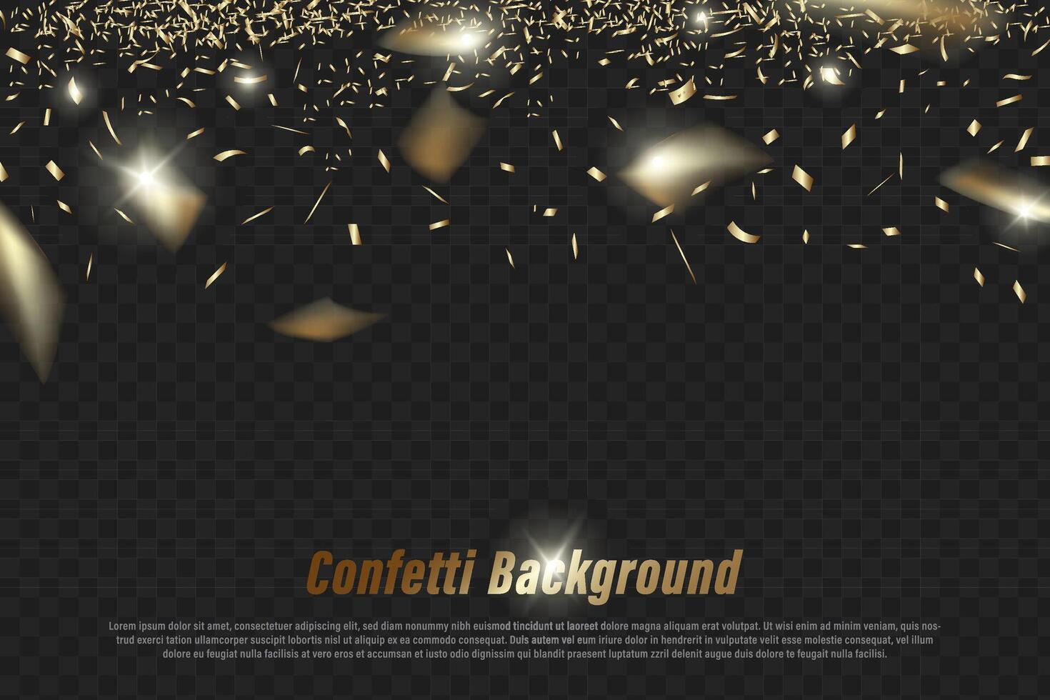 Gold confetti background falls down. for festival decoration vector illustration