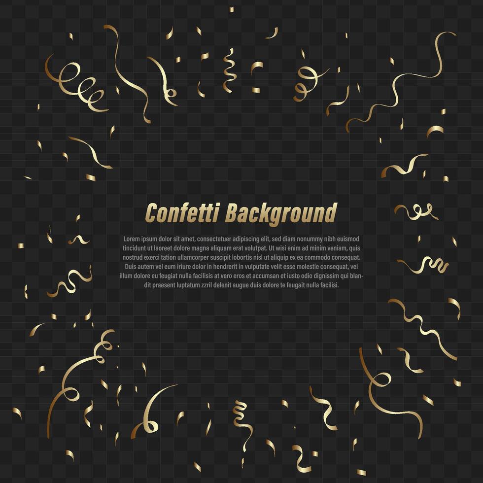 a burst of gold confetti, on a black background vector