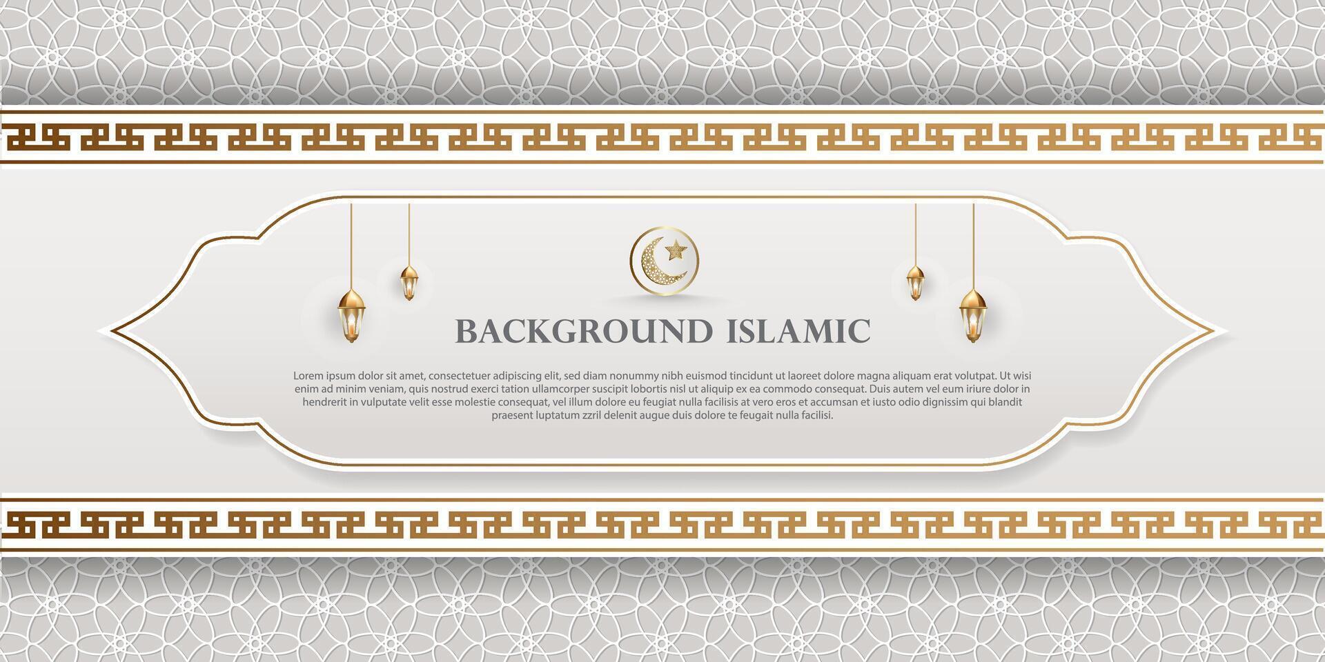 islámico o Arábica antecedentes. lujo oro modelo color y oscuro color. lata ser usado como un adicional elemento de islámico tema diseño vector