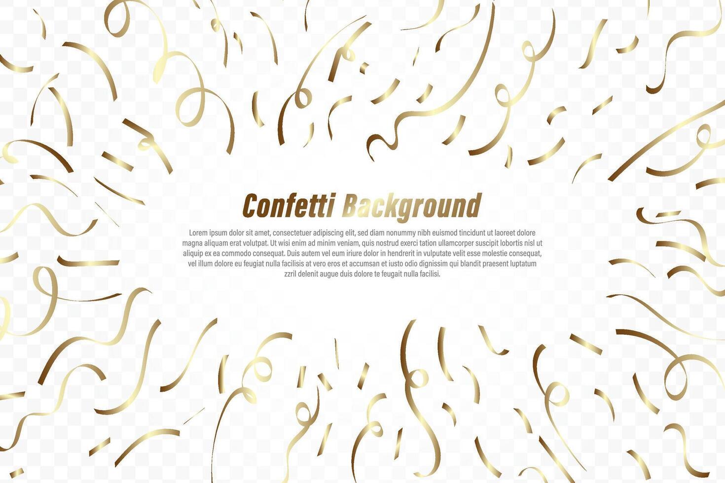 Gold confetti background falls down. for festival decoration vector illustration