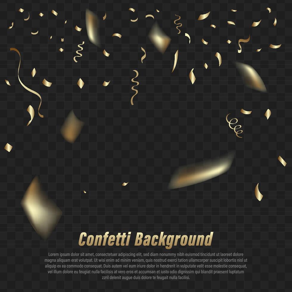 Gold confetti background falls down. for festival decoration vector illustration