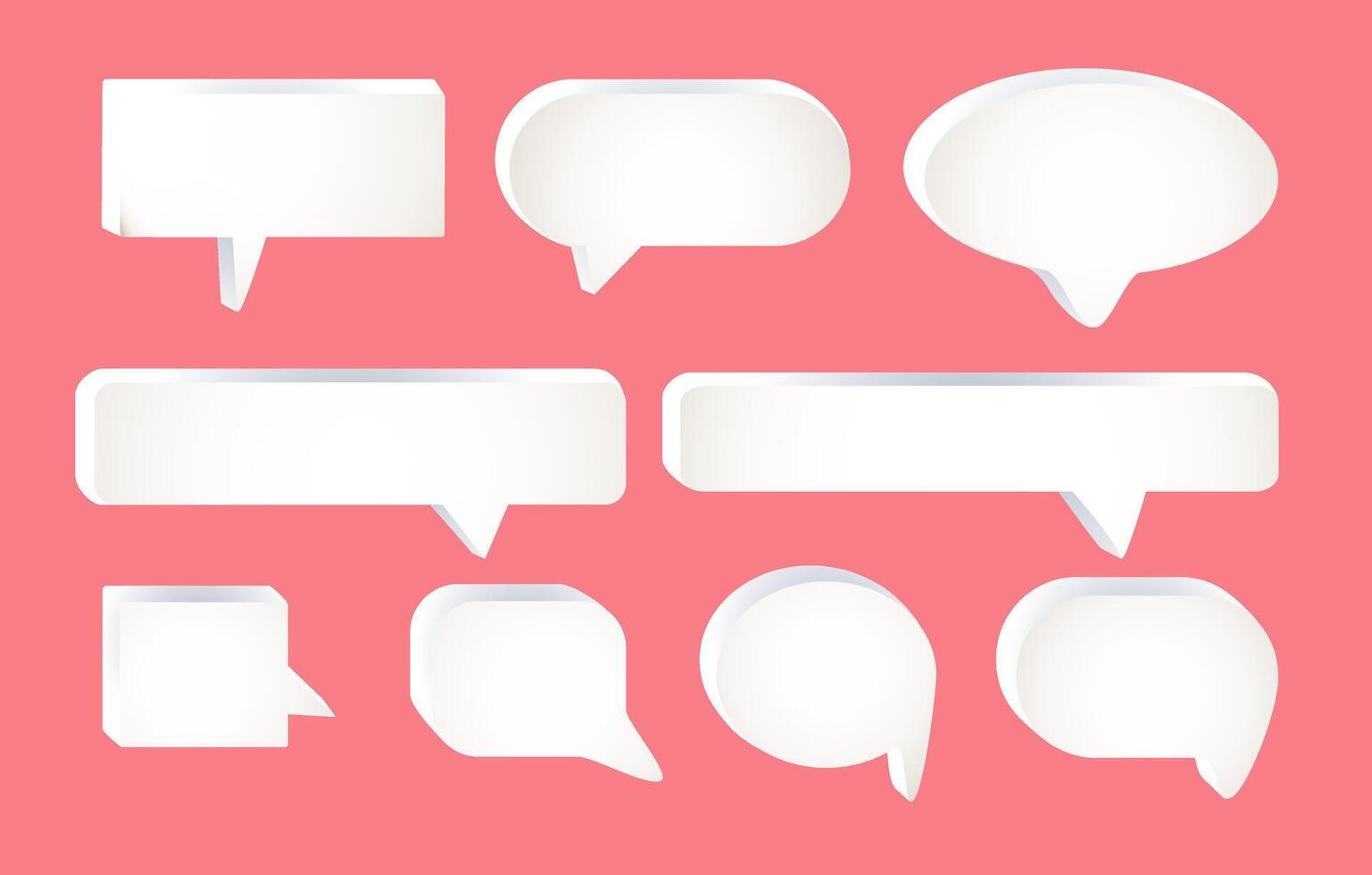 Set of speech text bubbles, chat window, message box, bright, brutal. Vector illustration.