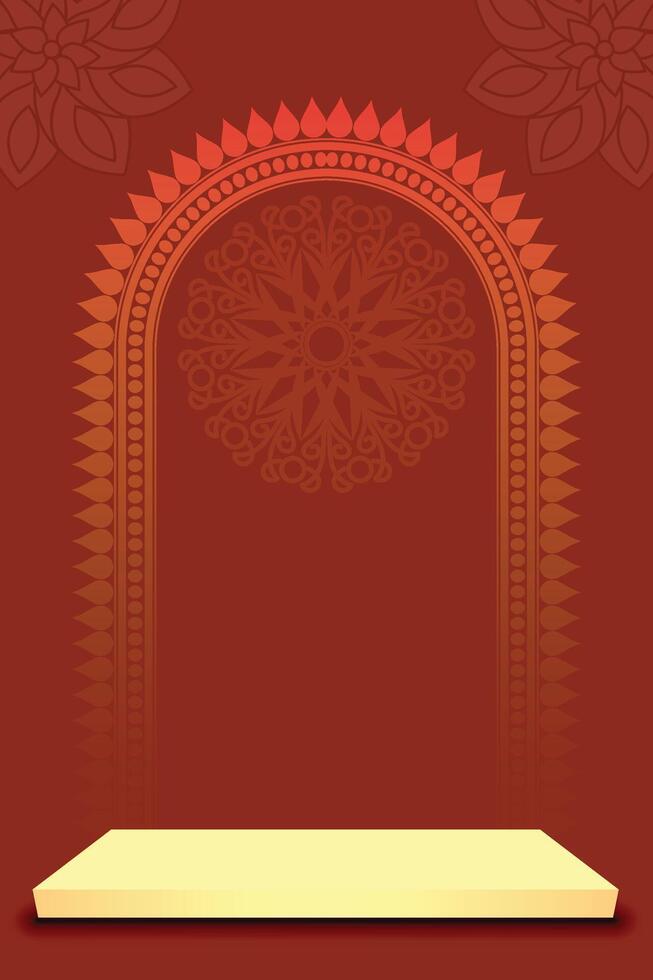 Festival durga puja border decorations puja frame background vector