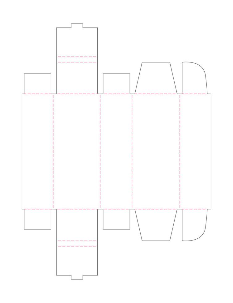 diseño de plantilla troquelada de embalaje de caja. Maqueta 3d vector