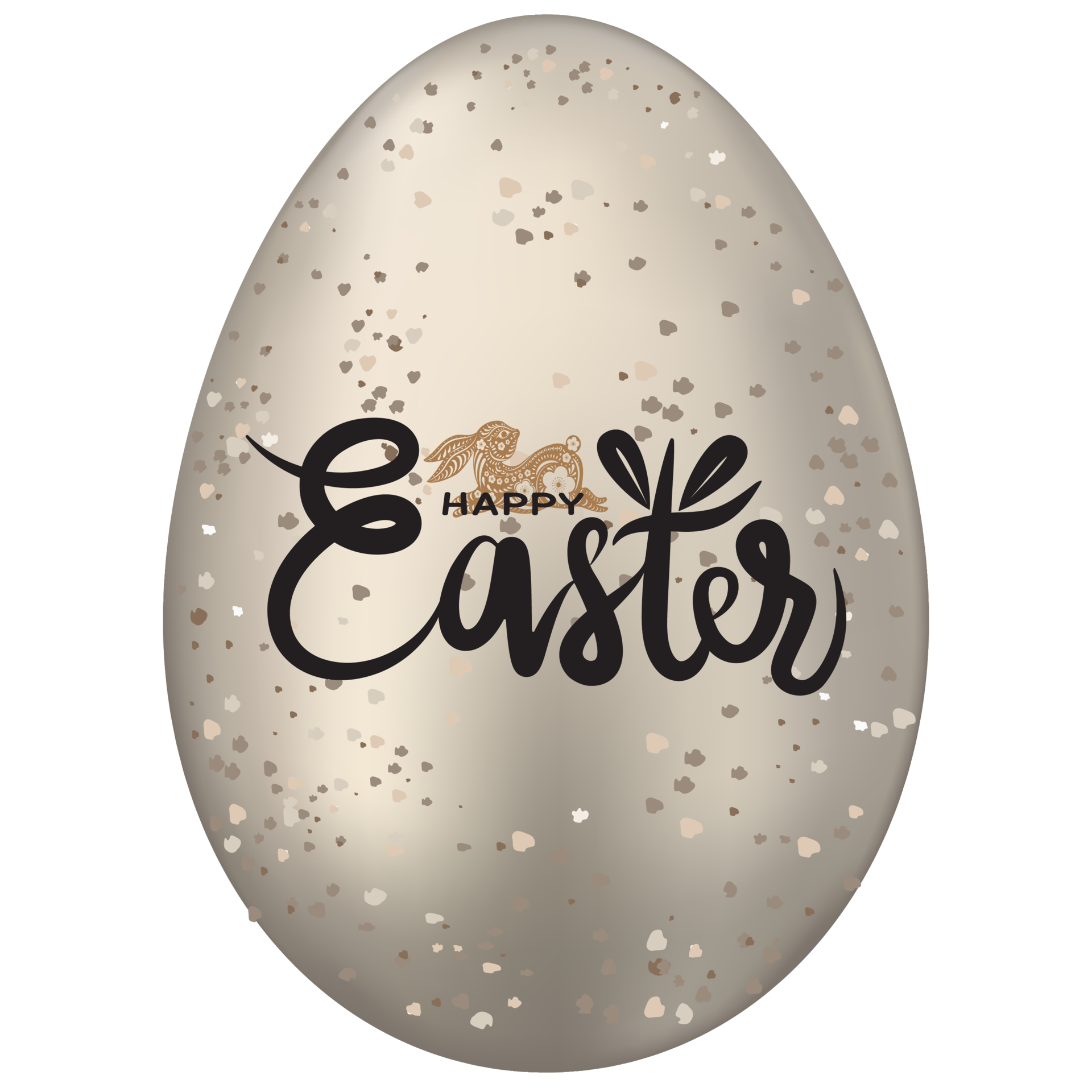 3d Golden Easter Eggs Isolated, illustration Elements Design of Modern minimal style for