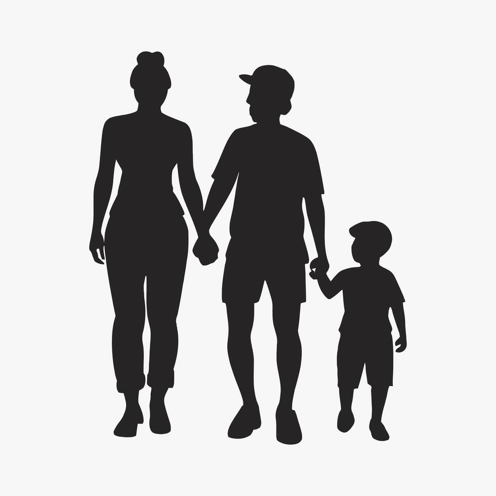 Mother and Baby Silhouette, Mother's Day vector illustration set, white background.