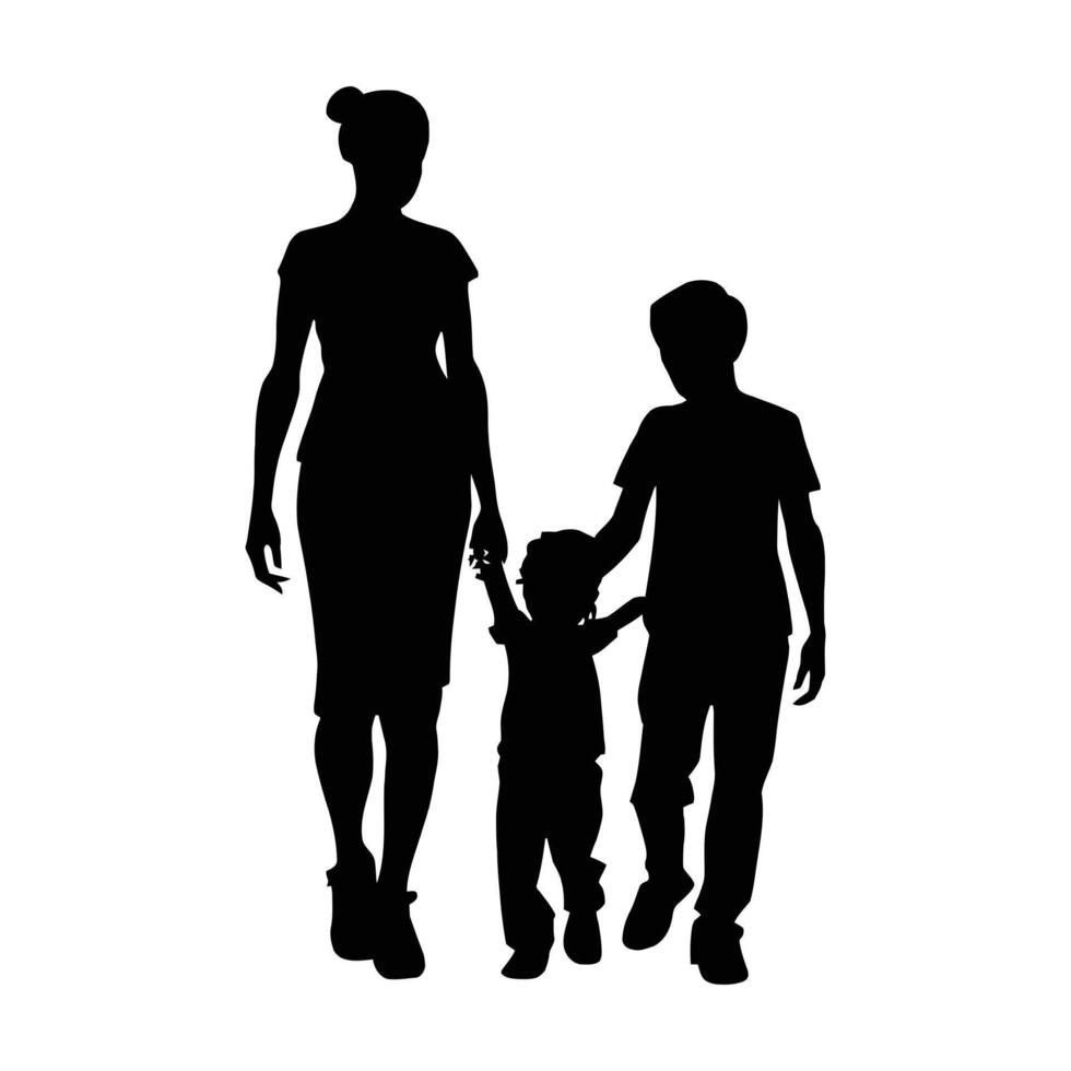 Mother and Baby Silhouette, Mother's Day vector illustration set, white background.