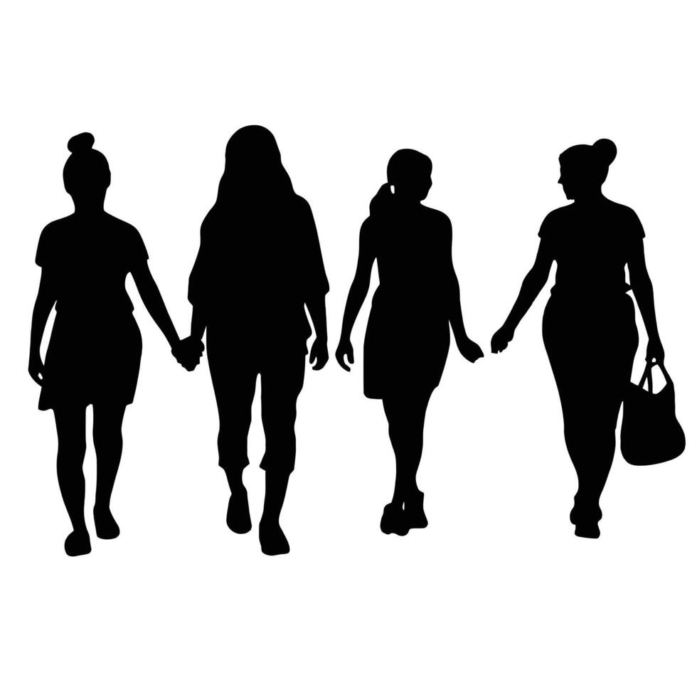 Mother and Baby Silhouette, Mother's Day vector illustration set, white background.