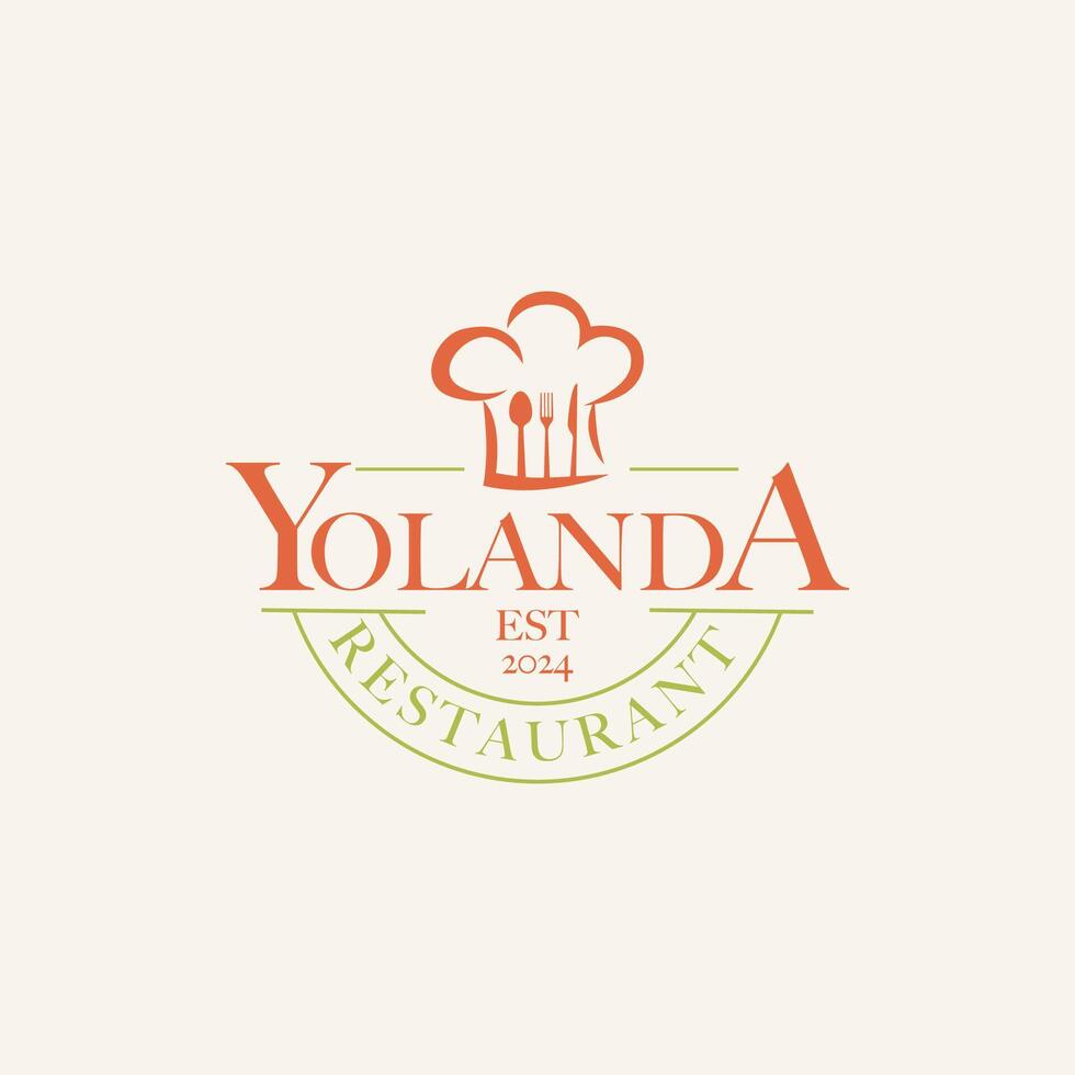 Yolanda Casual Restaurant wordmark typography text logo design icon element vector ,suitable for business cafe restaurant casual
