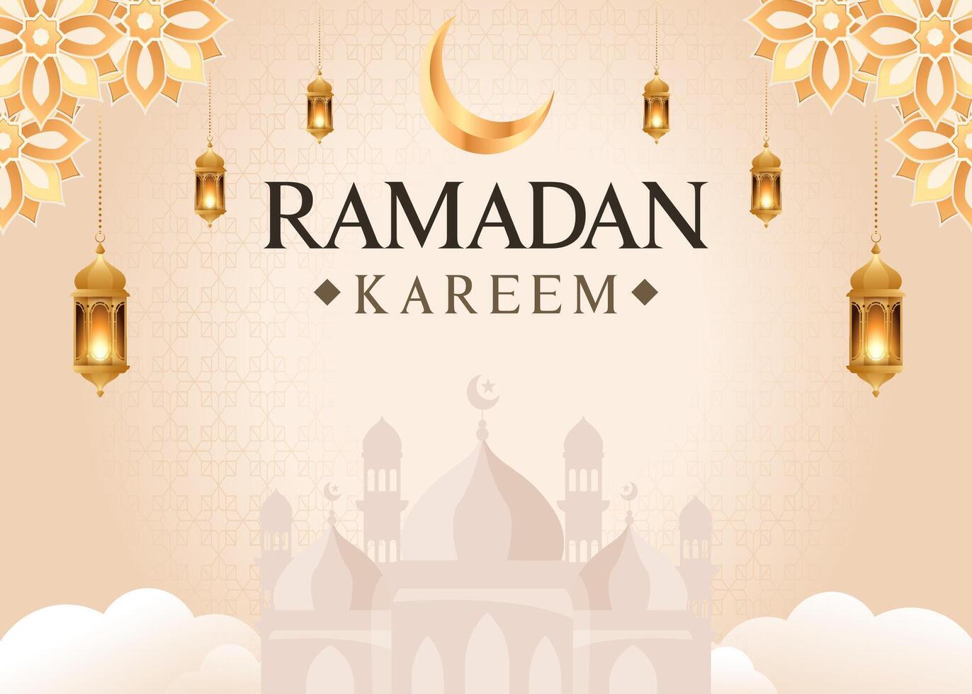 Elegant ramadan kareem decorative festival card islamic ramadan celebration Background vector