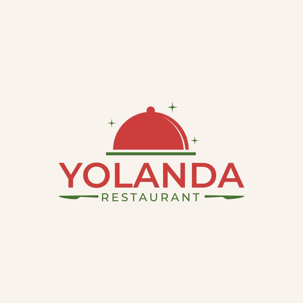 yolanda casual restaurante marca denominativa tipografía texto logo diseño icono elemento vector ,adecuado para negocio café restaurante casual