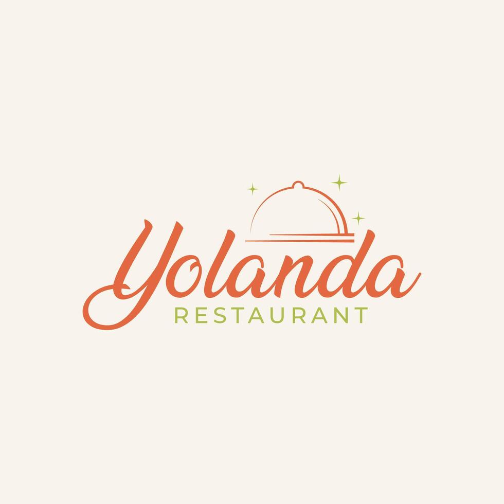 Yolanda Casual Restaurant wordmark typography text logo design icon element vector ,suitable for business cafe restaurant casual