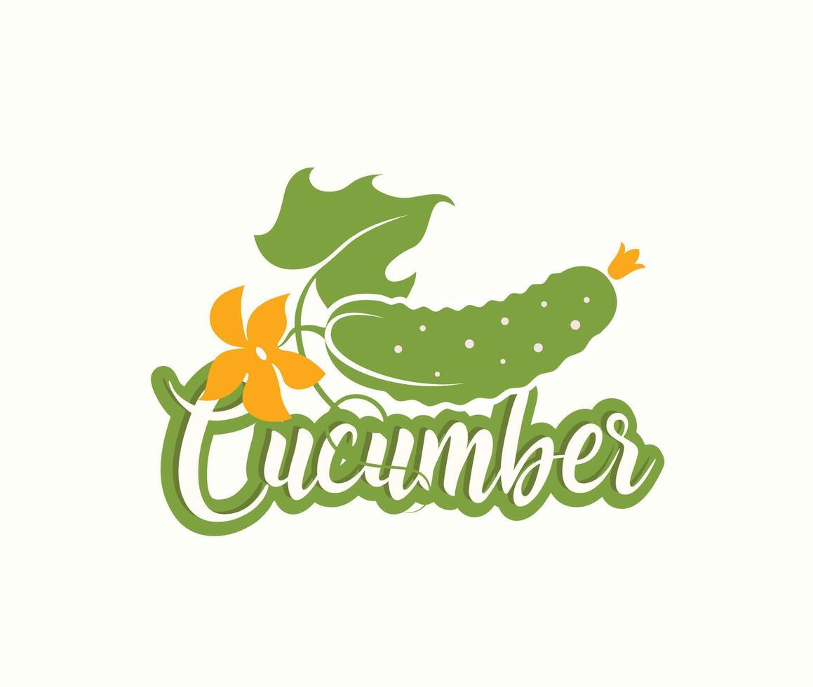 Fresh cucumber modern logo template vector illustration.