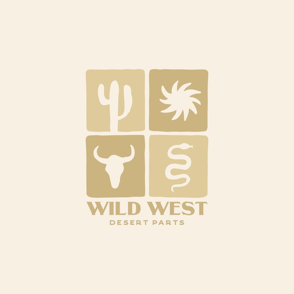 Wild West Desert Parts Design Template vector