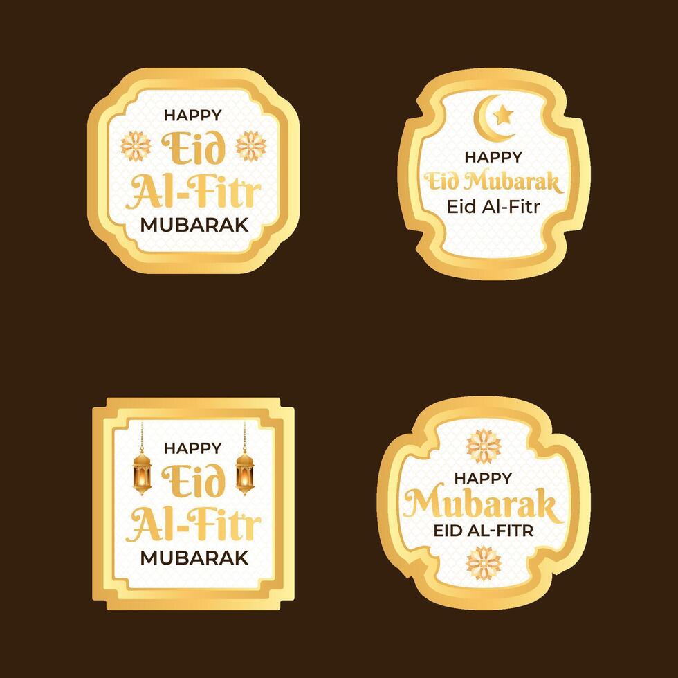 Flat element ramadan kareem badge collection element vector