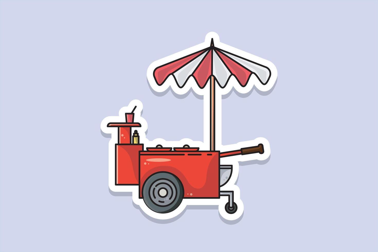 hielo crema vendedor calle camión dibujos animados pegatina diseño vector ilustración. comida carro icono concepto. hielo crema puesto pegatina diseño logo.