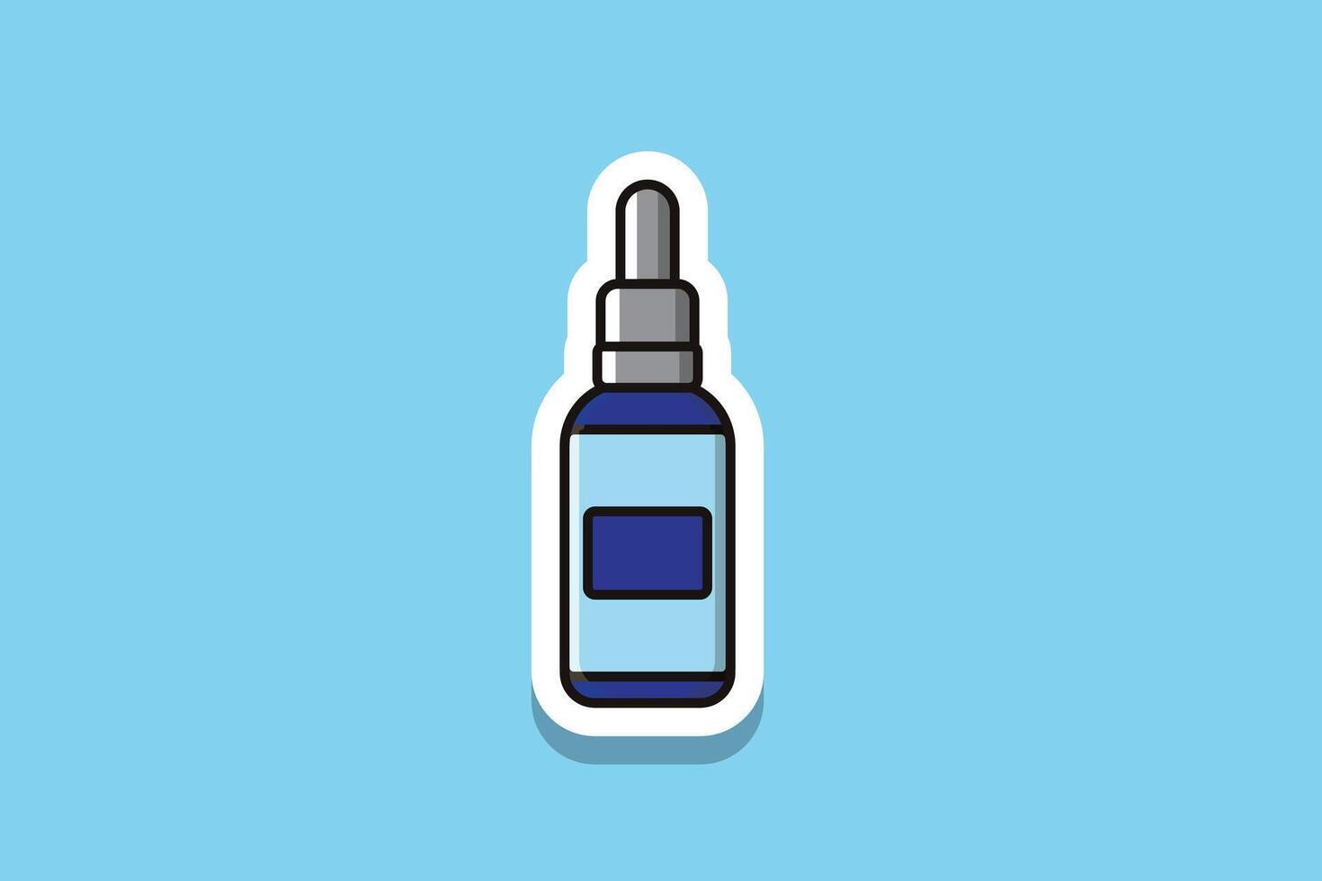 Cosmetic Oil Bottle Sticker vector illustration. Beauty and fashion object icon concept. Hair Oil bottle sticker design logo with shadow.