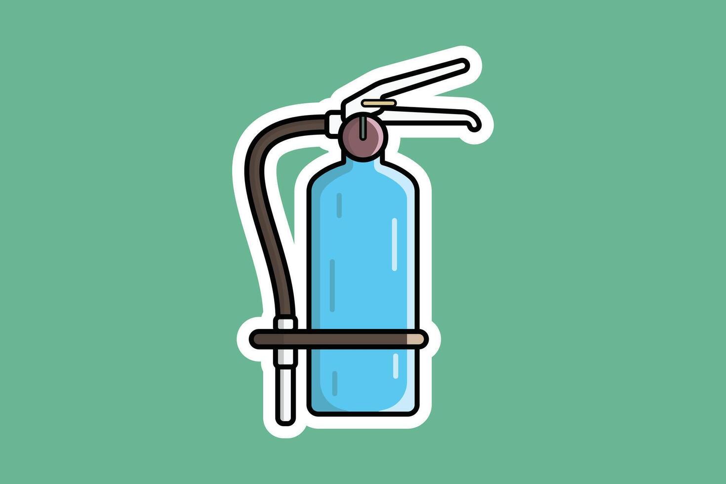 Fire Extinguisher Sticker vector illustration. People safety objects icon concept. Fire Fighter Equipment sticker design logo. Fire Safety objects icon design.