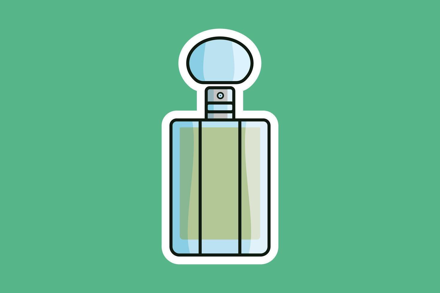 perfume vaso botella pegatina vector ilustración. belleza y Moda objeto icono concepto. blanco cosmético perfume botella pegatina vector diseño con sombra.