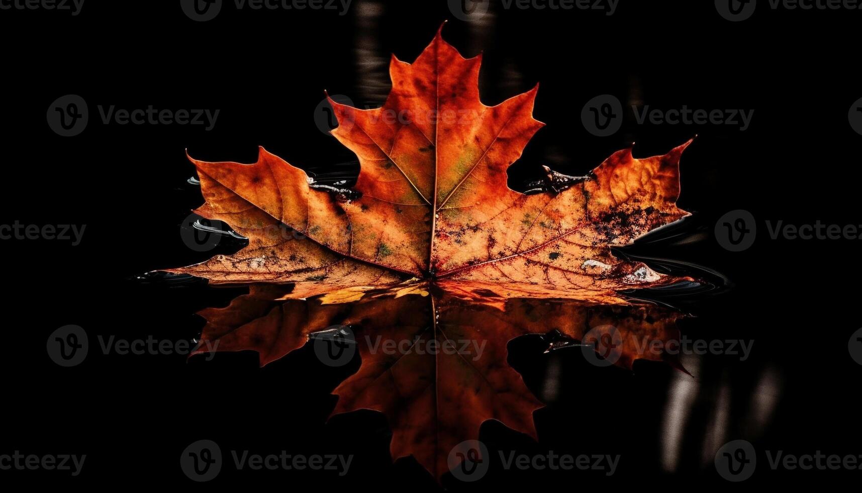 AI generated Vibrant autumn colors showcase nature beauty in a maple leaf generated by AI photo