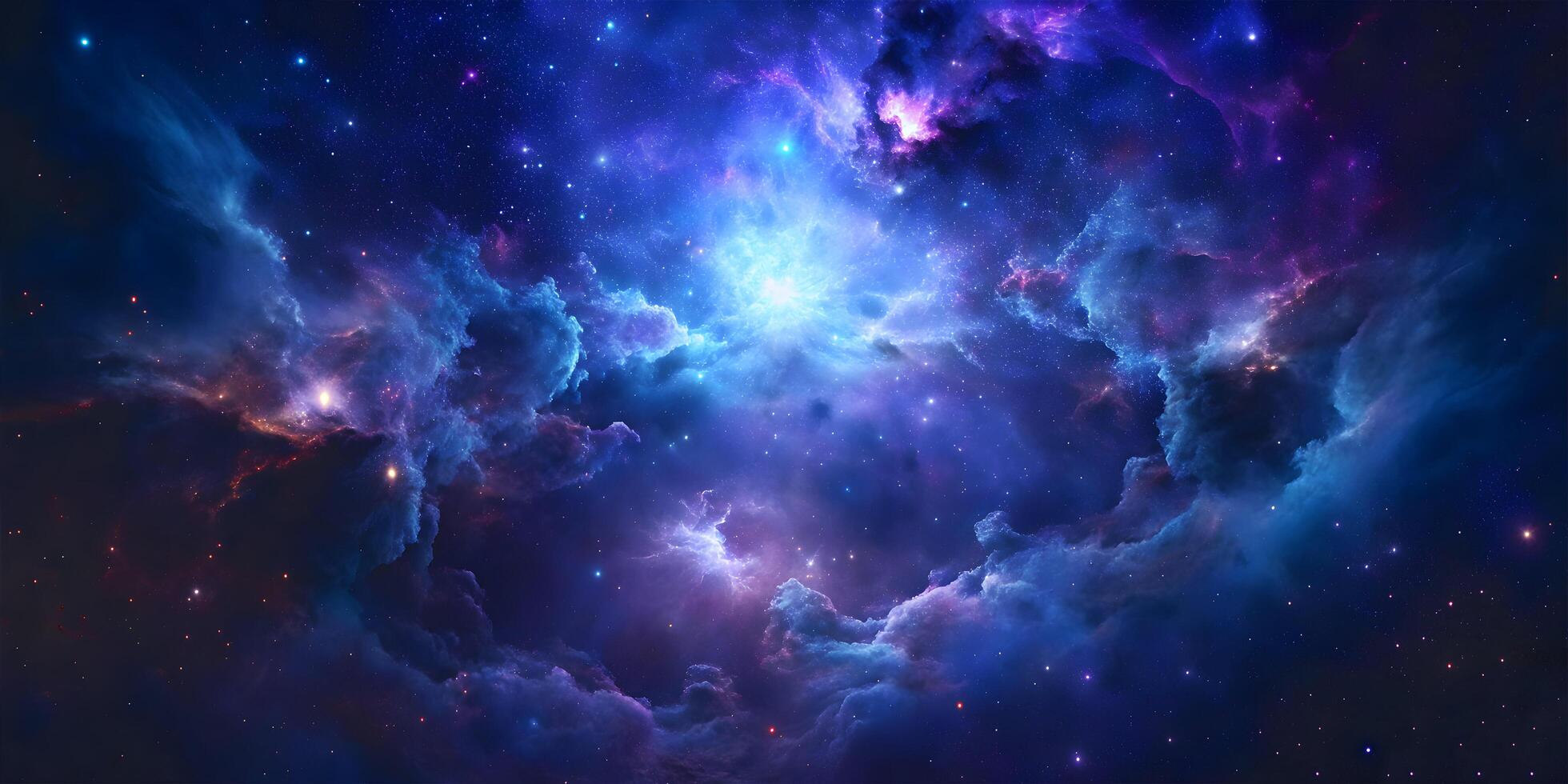 ai generado profundo azul, morado cosmos textura foto