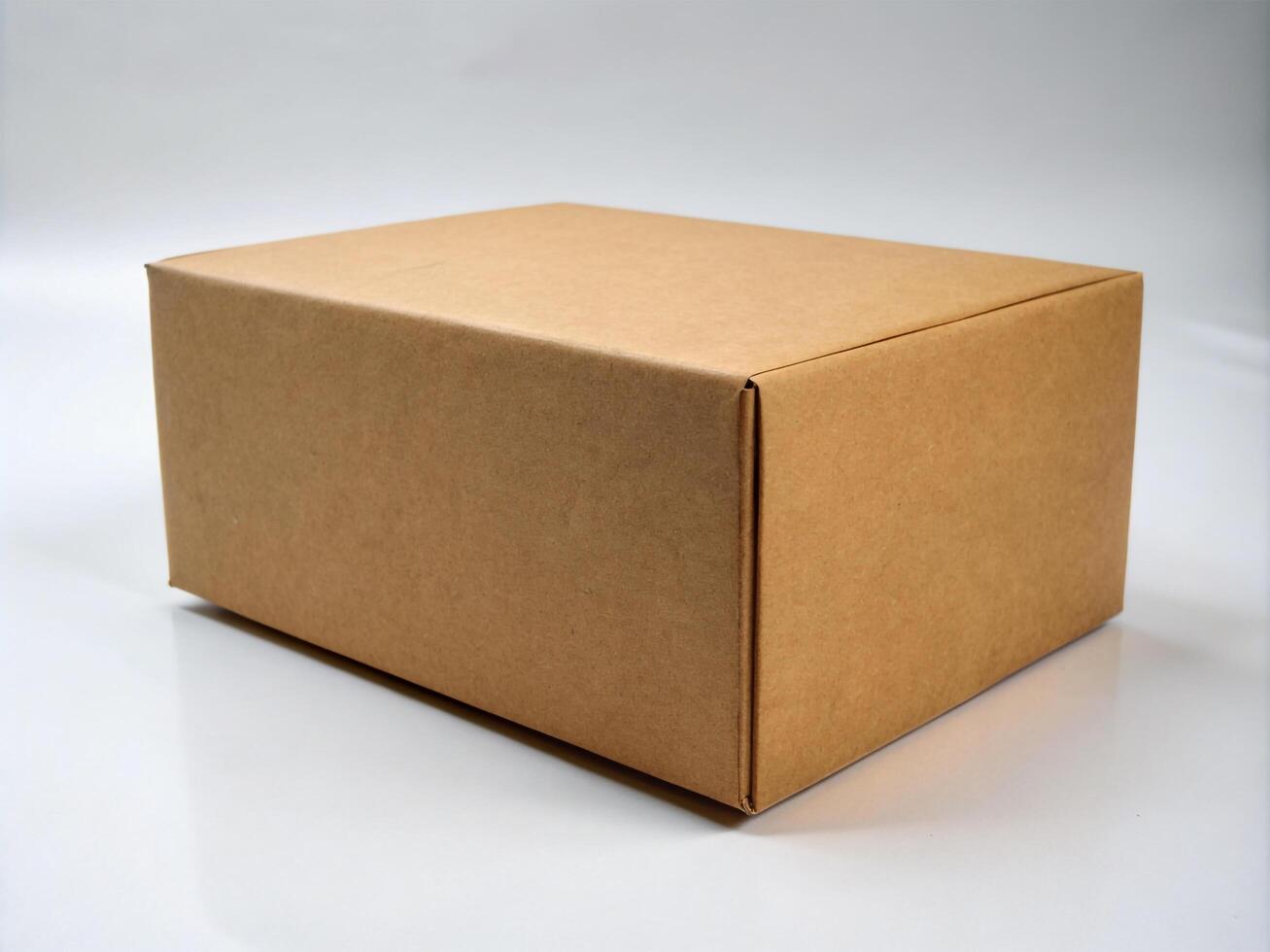 AI generated A Square Brown Cardboard Box For Mockup photo