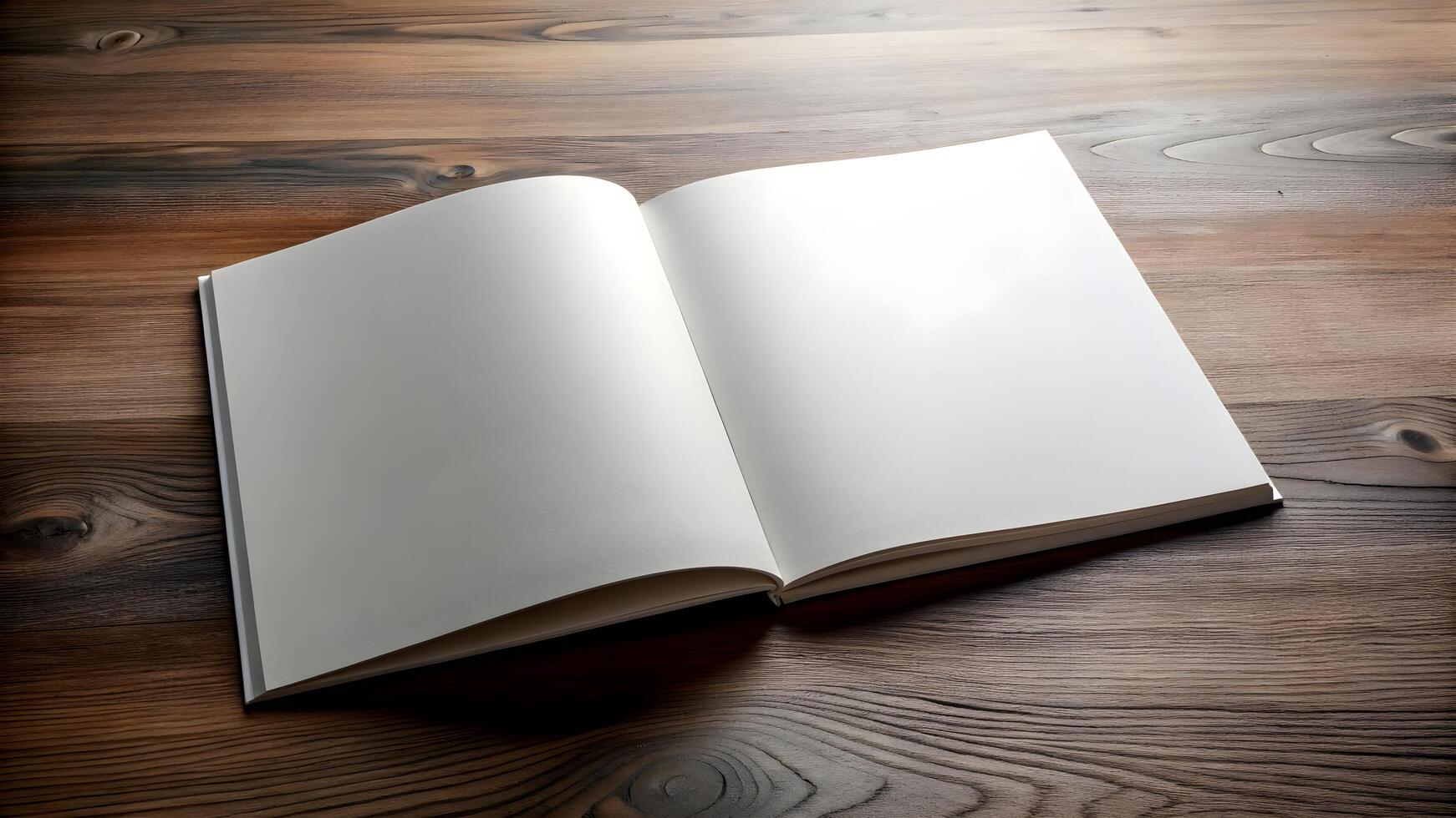 AI generated A Blank, Opened Book For Mockup photo
