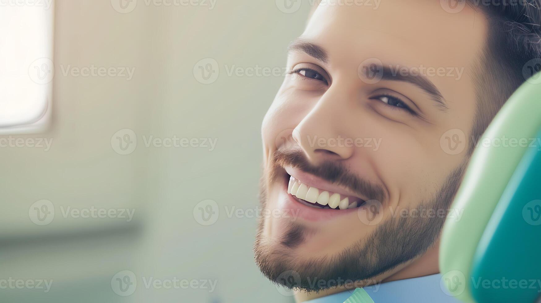 AI generated Smiling Man With a Beard. Generative AI. photo