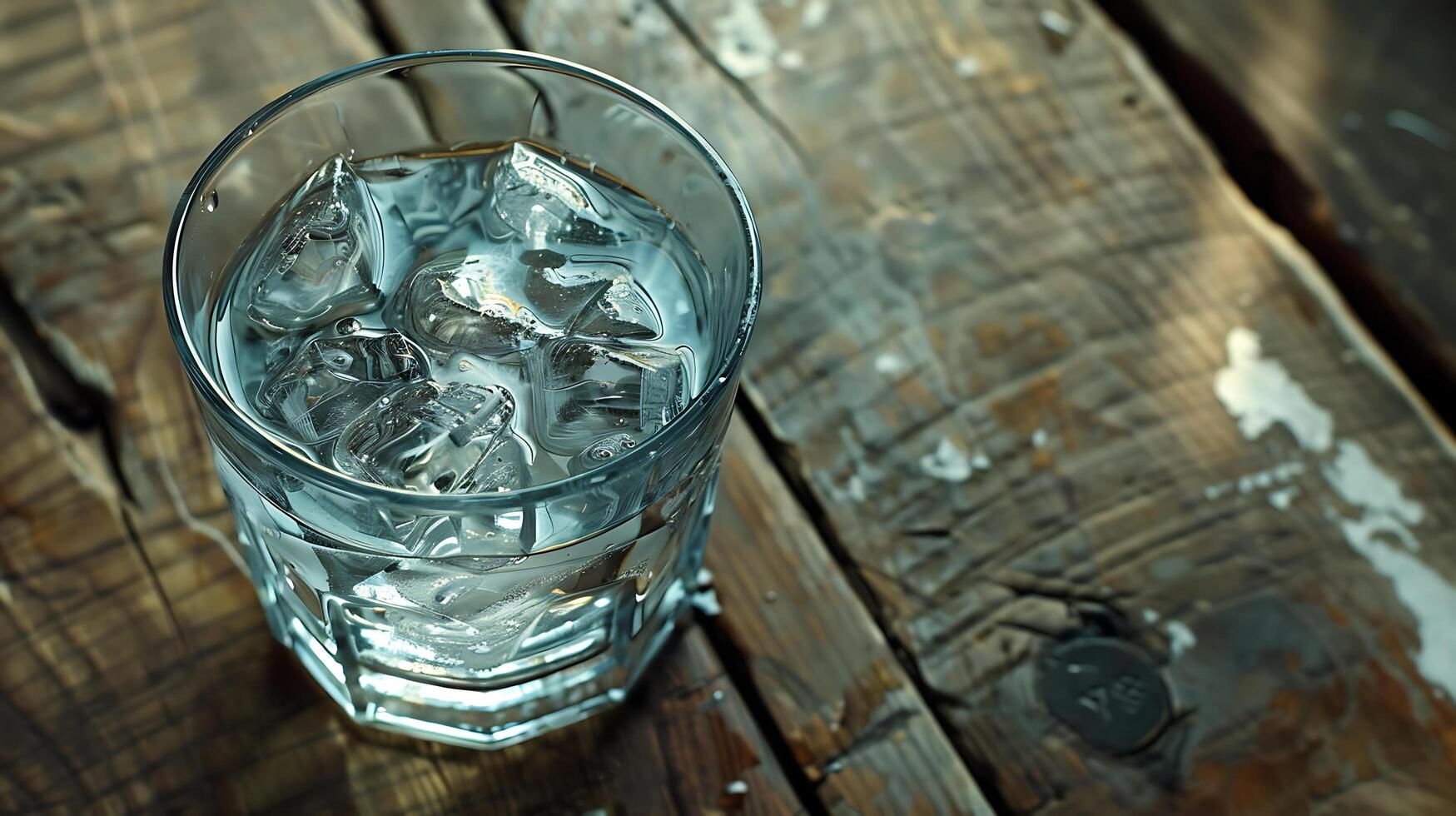 ai generado refrescante limonada vaso en rústico mesa capturado en amplio Disparo con 50 mm lente foto