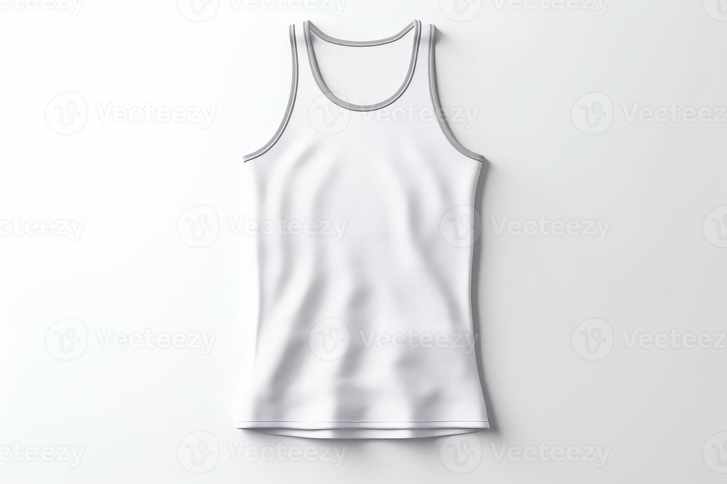 AI generated Blank sleeveless t-shirt mockup, front view photo